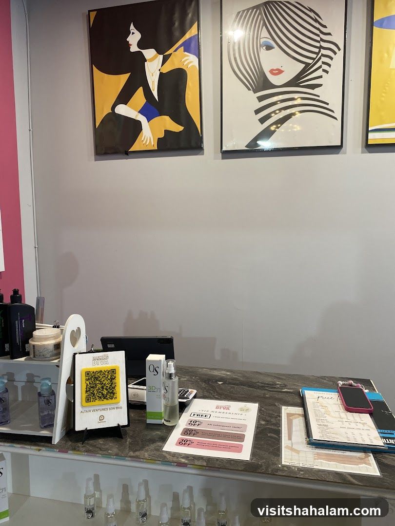 Counter with promotional materials
