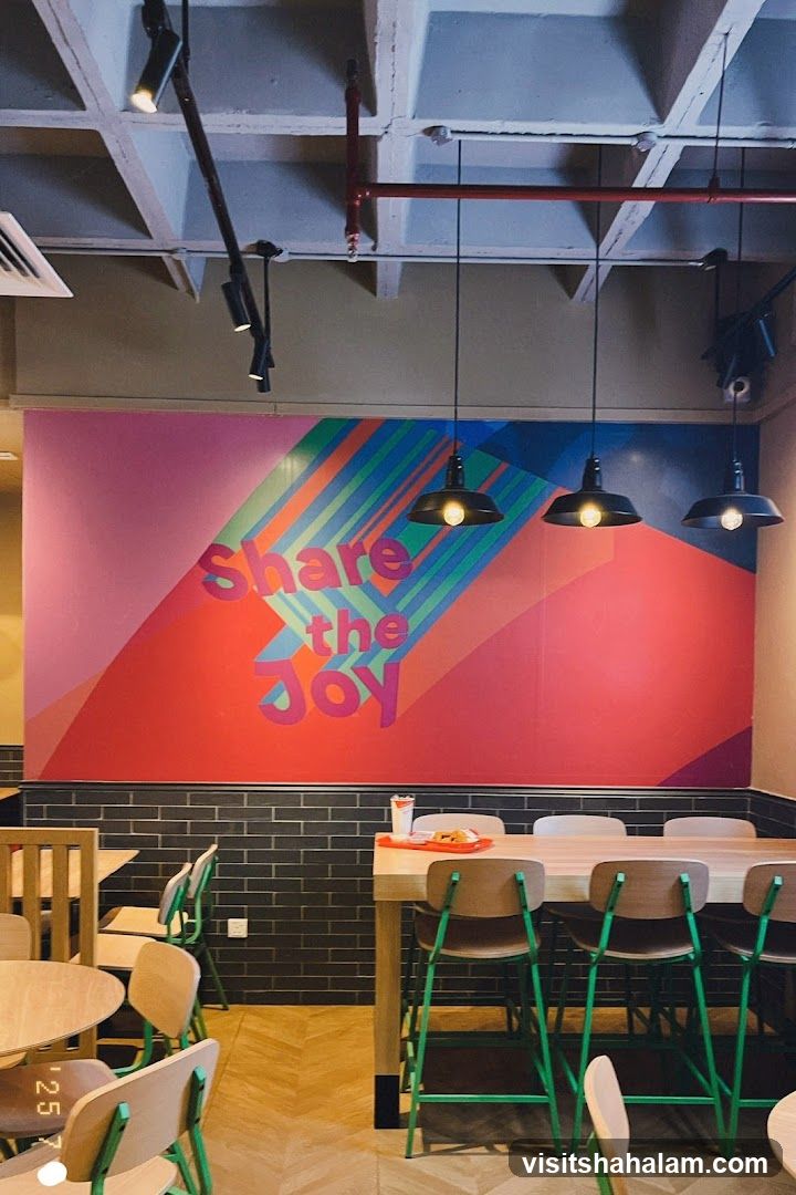 Restaurant Interior with Mural