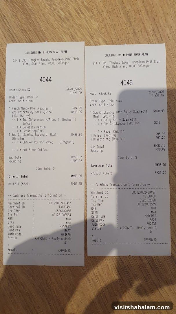 Jollibee Receipts