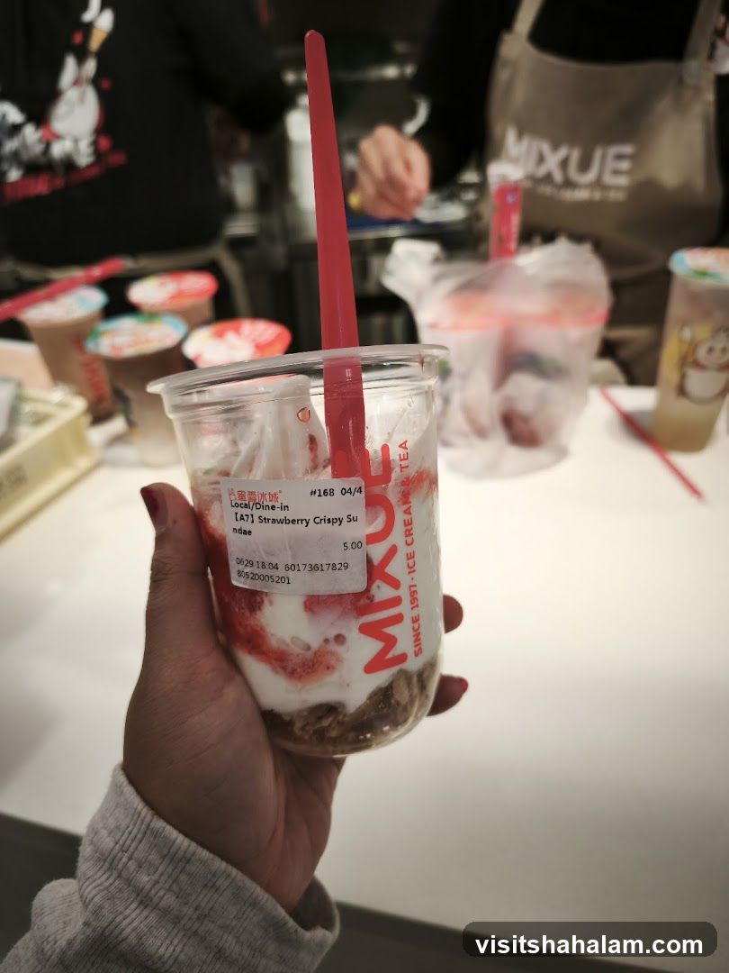 Strawberry Crispy Sundae