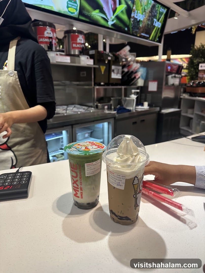 Drinks at a counter