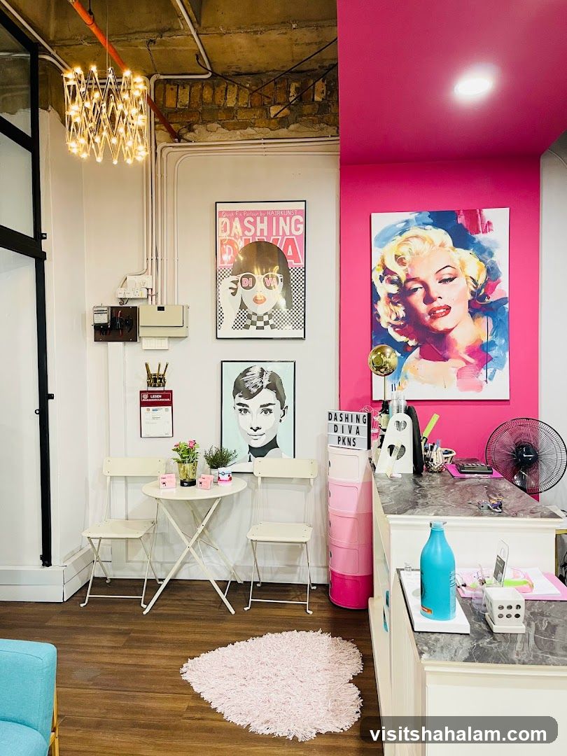 Salon Interior with Pop Art Decor