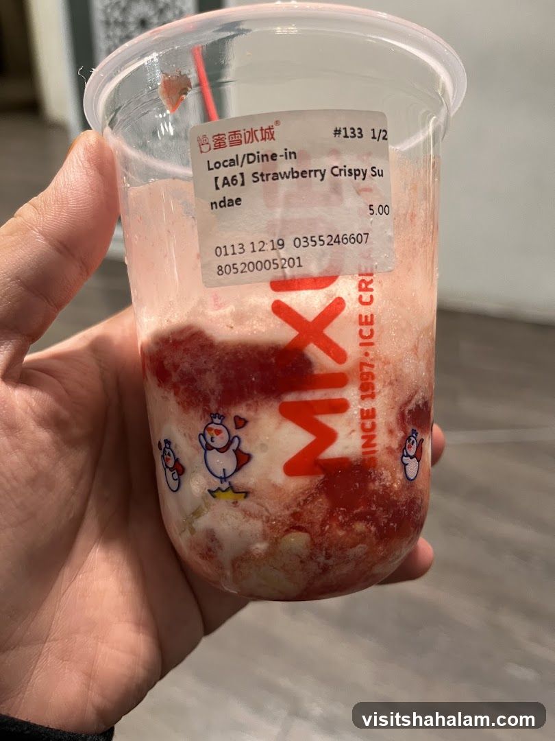 Strawberry Crispy Sundae