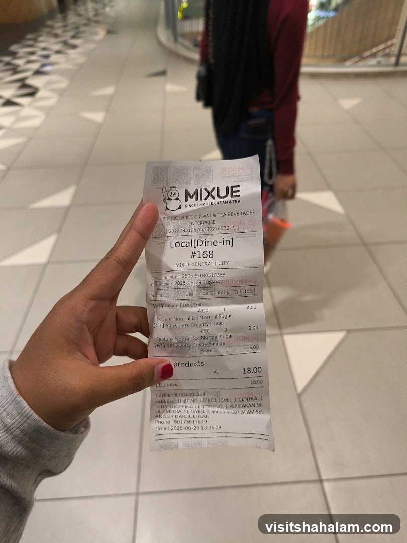 Mixue Receipt