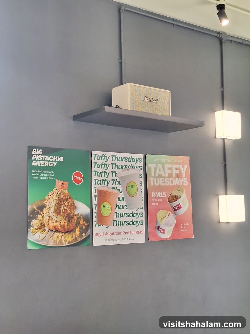 Promotional posters on a wall