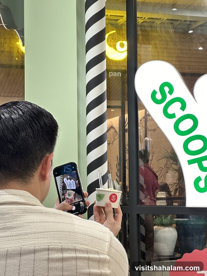 Person taking a photo of ice cream