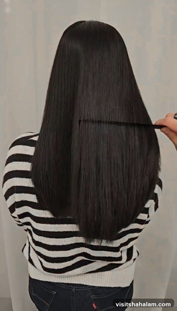 Combing Long Dark Hair