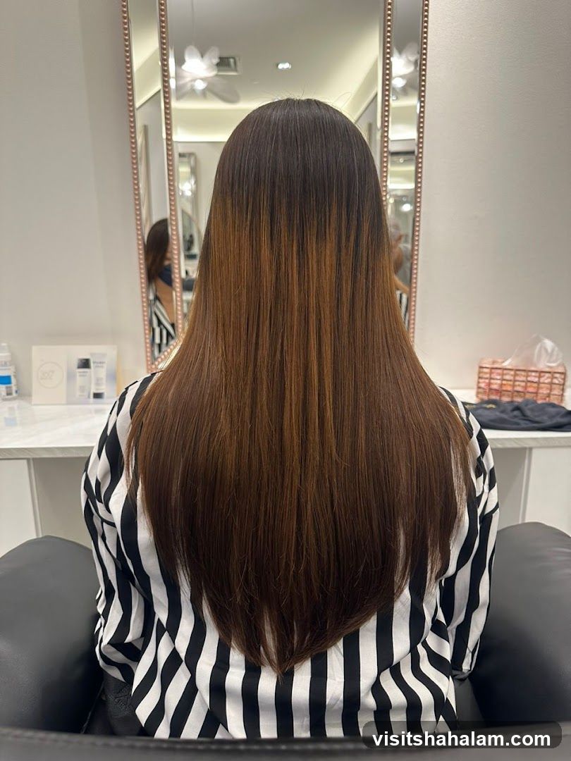 Woman with long brown hair