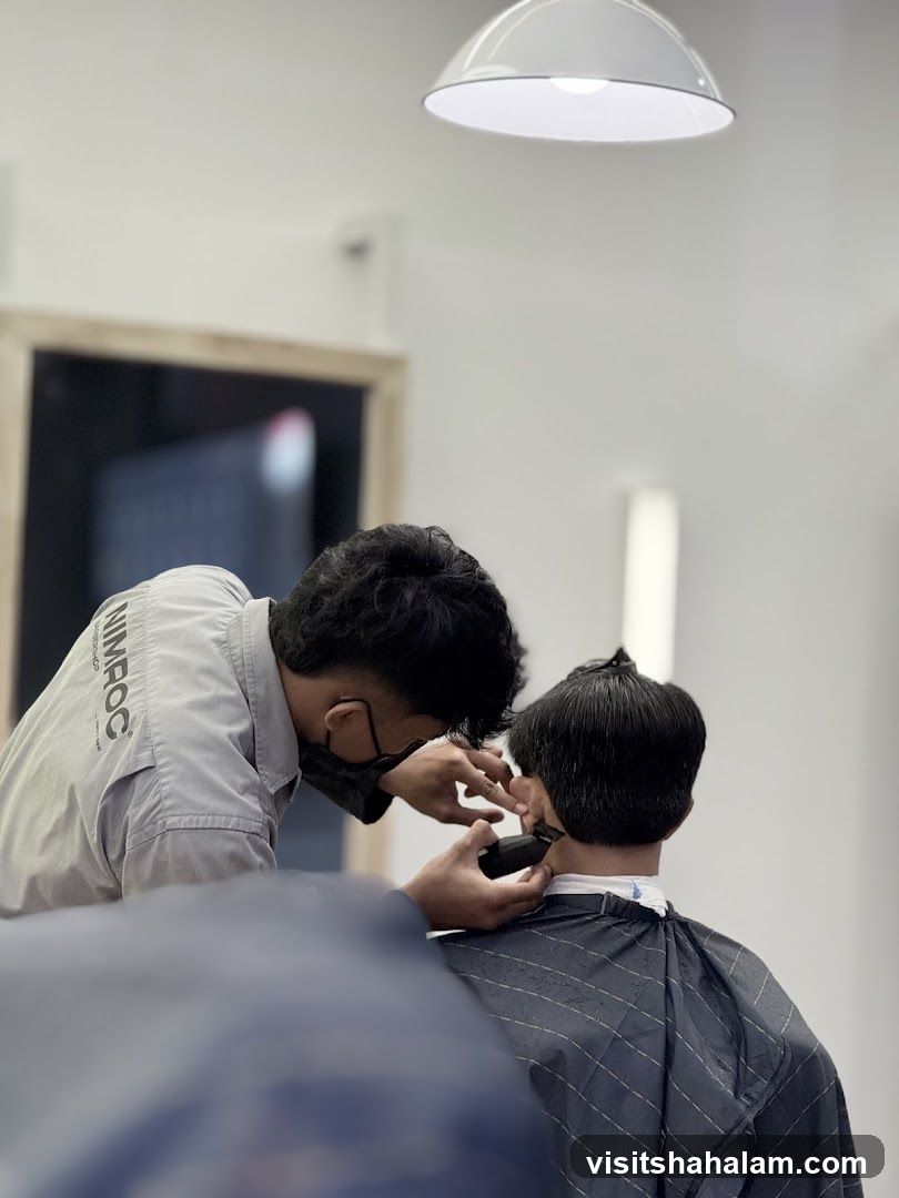 Barber giving a haircut