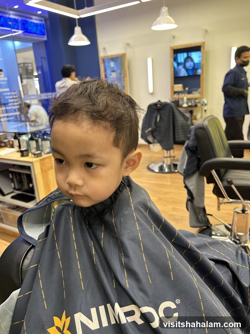 Child getting a haircut