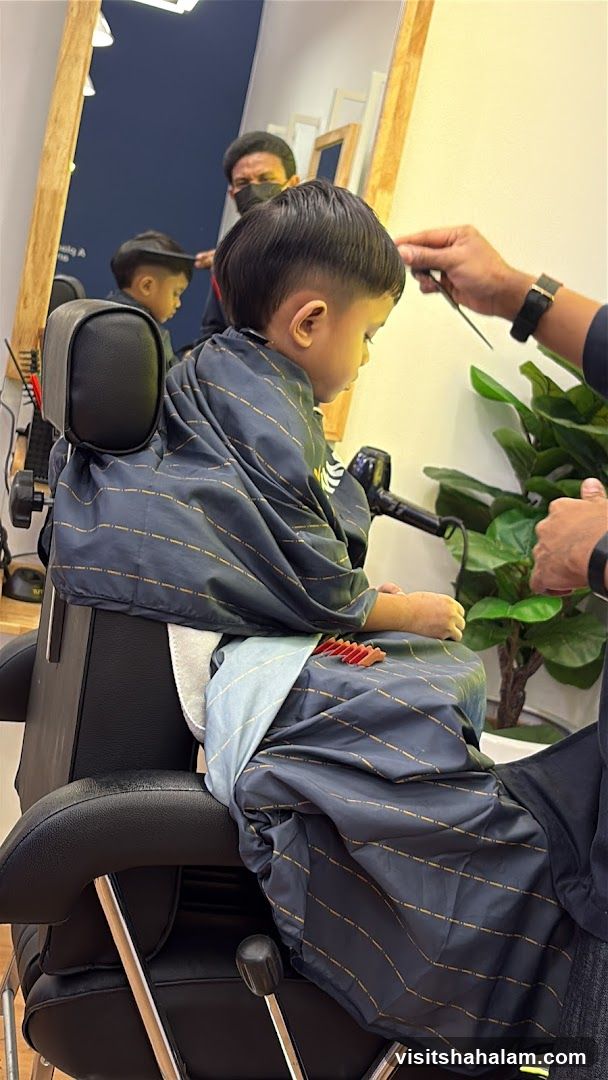 Child getting a haircut