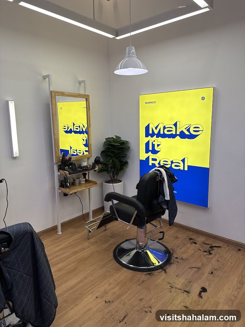 Barber Chair and Mirror
