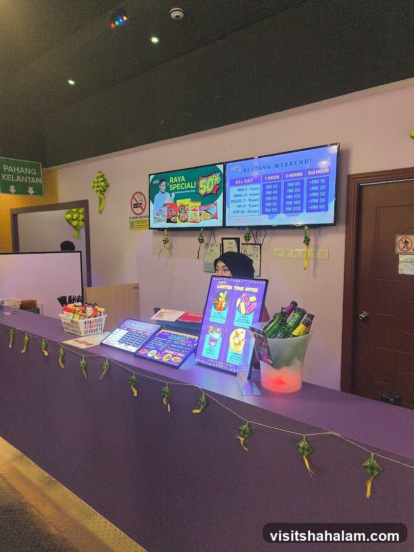 Counter with promotional displays