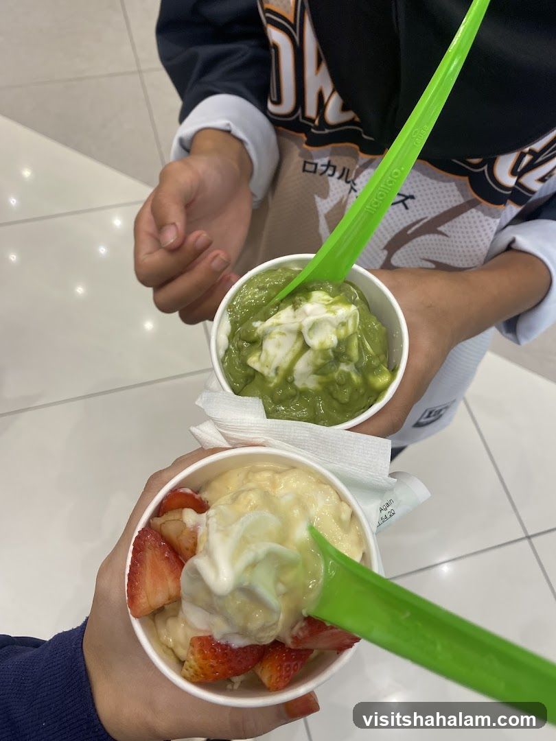 Two cups of frozen yogurt