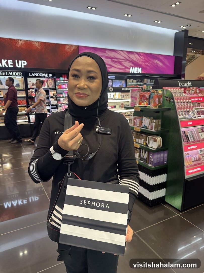 Sephora Employee with Shopping Bag