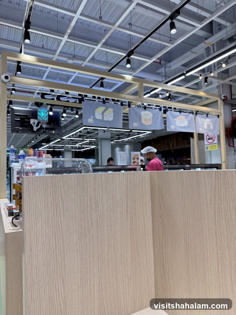 Sushi Counter with Cute Banners