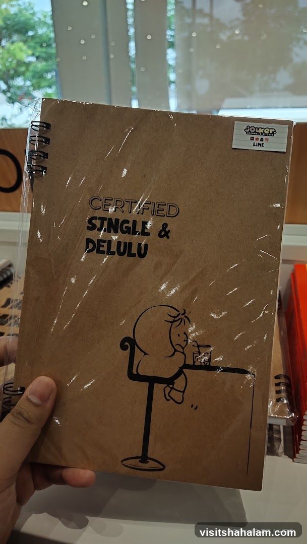 Notebook with "Certified Single & Delulu" text