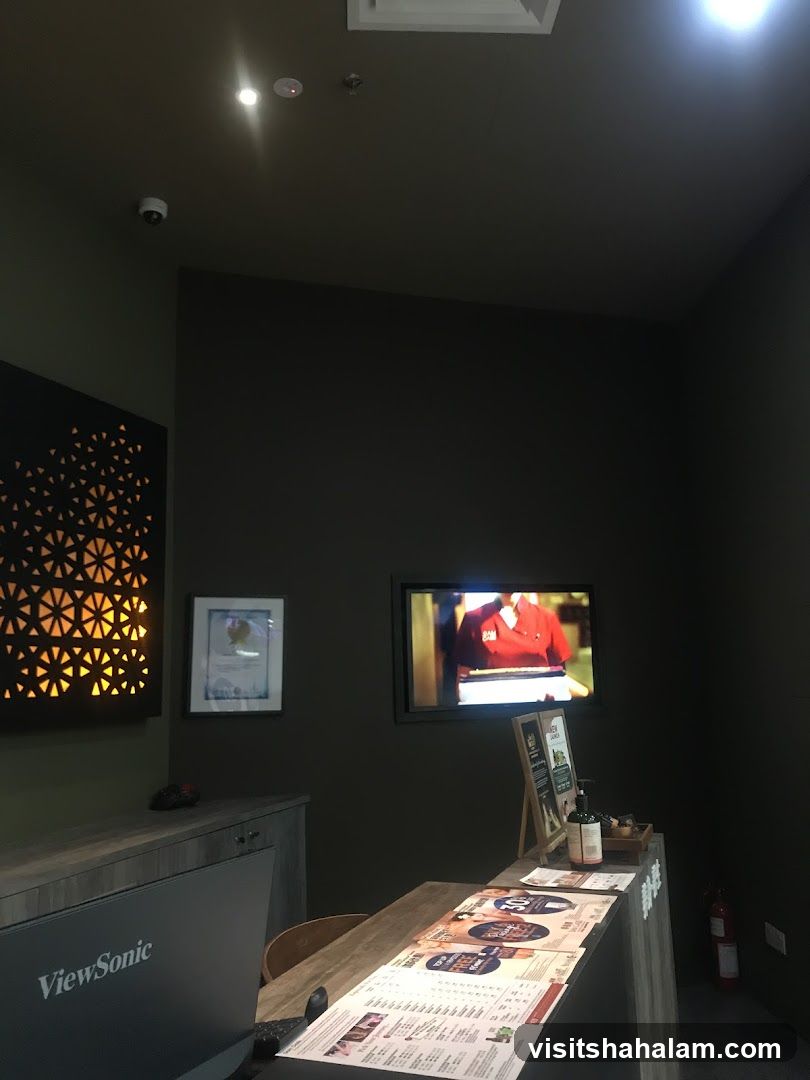 Reception Desk with Promotional Materials
