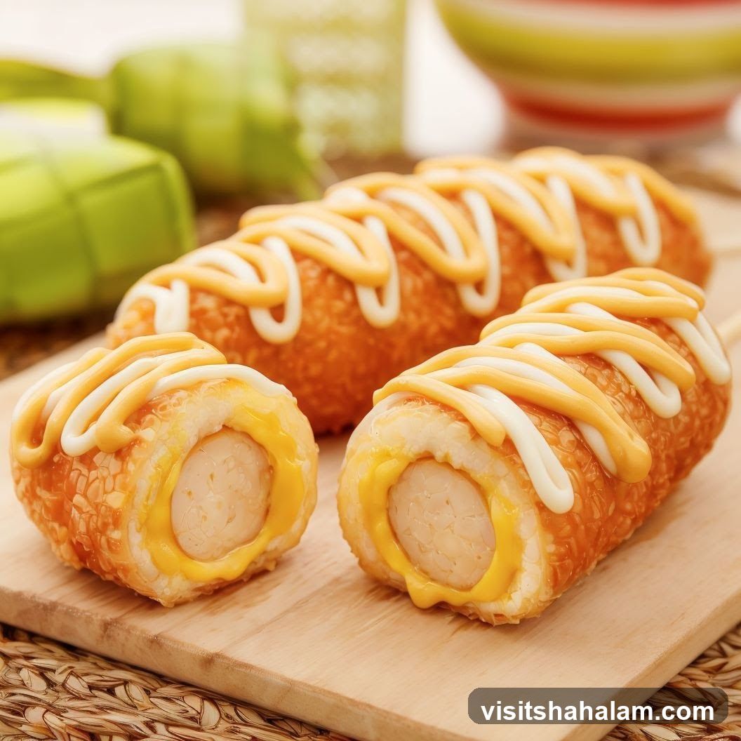 Corn Dogs with Cheese and Sauce
