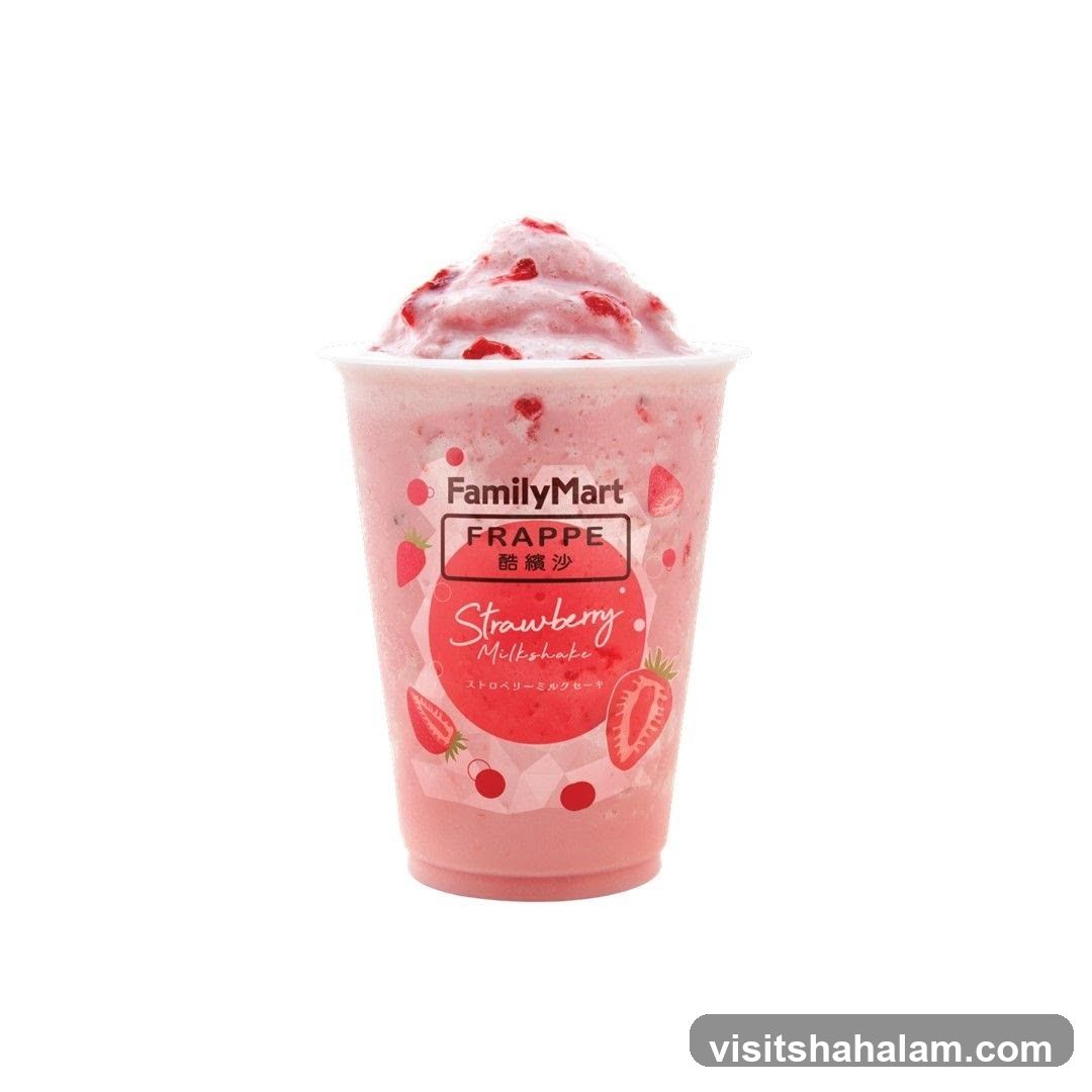 FamilyMart Strawberry Frappe Milkshake