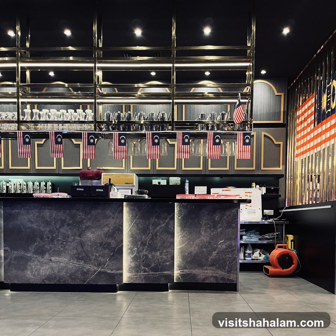 Bar Counter with Malaysian Flags