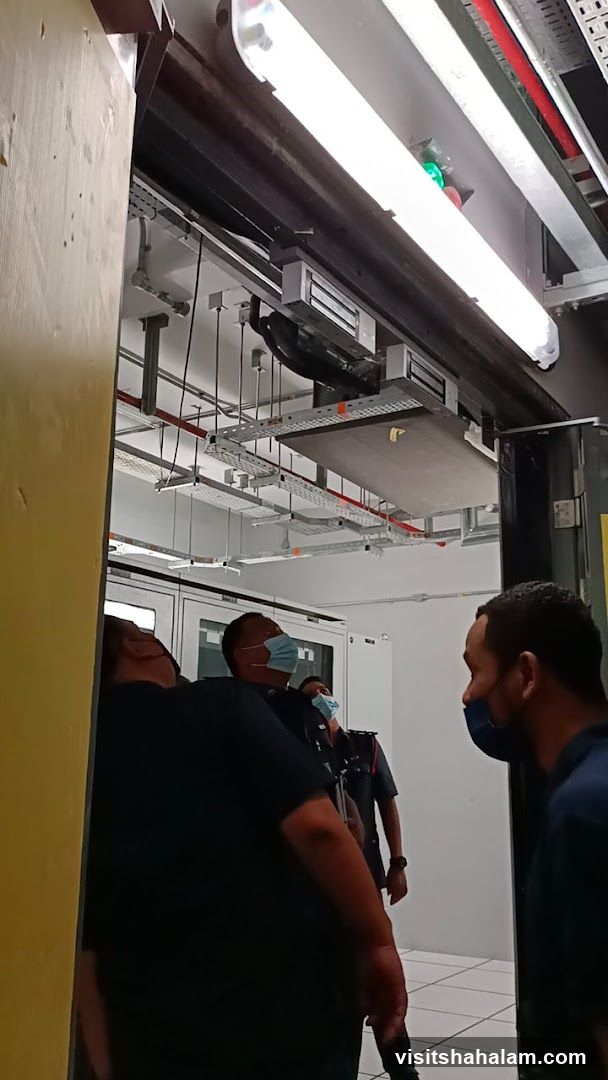 Men in a server room