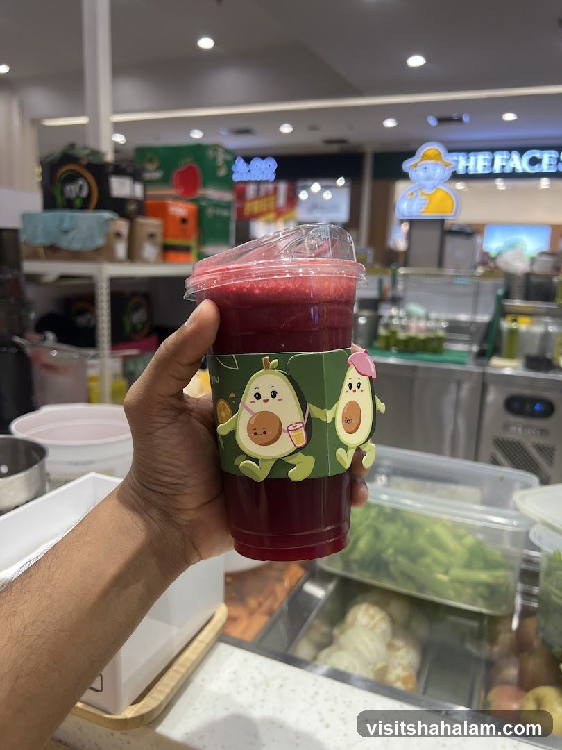Juice cup with avocado design
