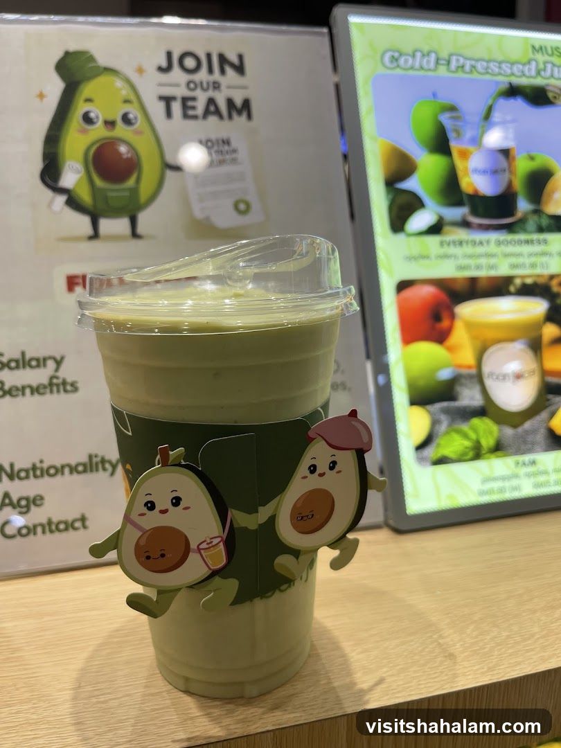 Avocado Drink with Recruitment Poster and Menu