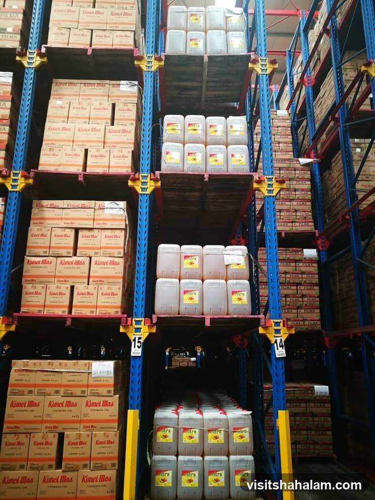 Warehouse Shelving with Products