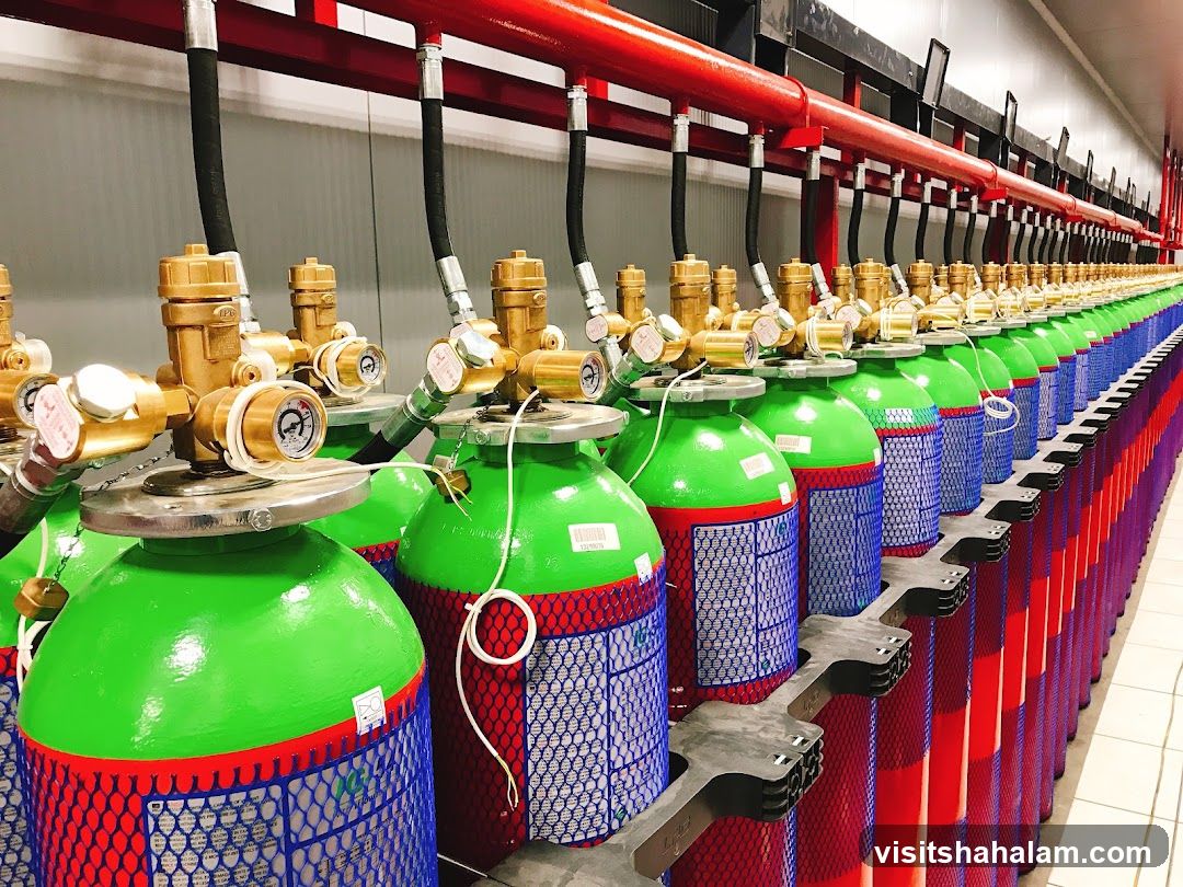 Row of Gas Cylinders