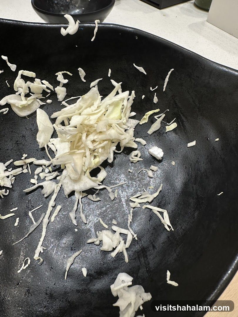 Shredded Cabbage in a Bowl