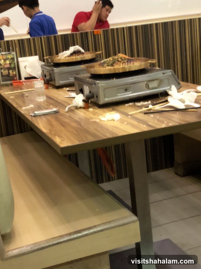 Table with Grills and Food