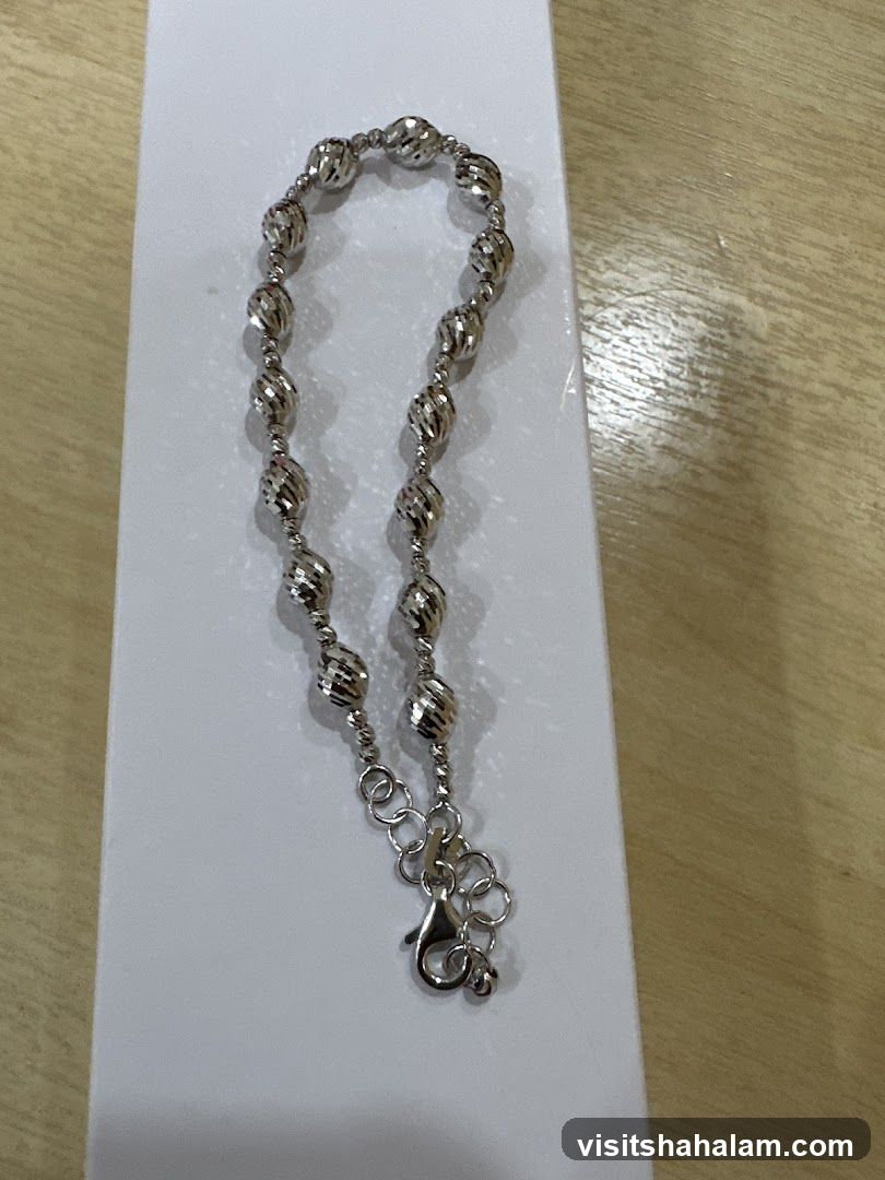 Silver bead bracelet