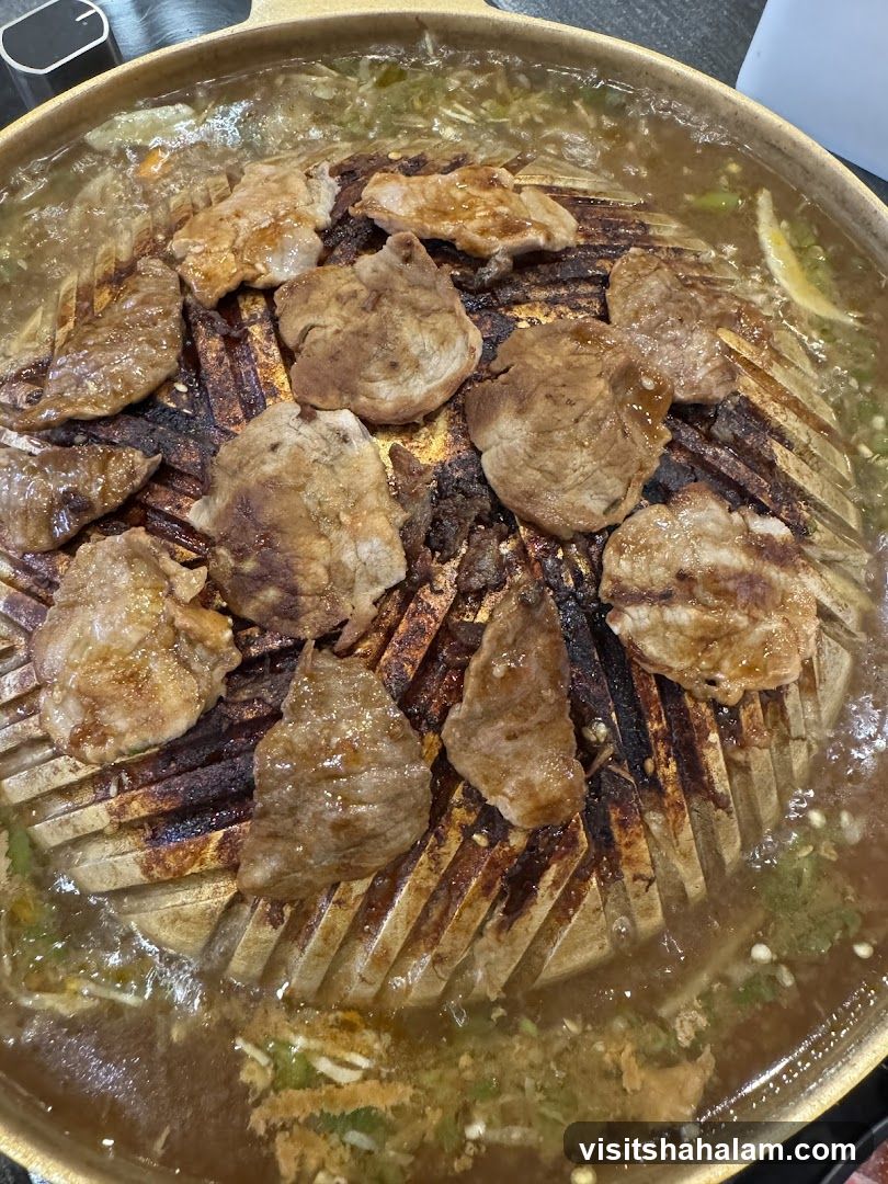 Grilled Meat on a Hot Pot