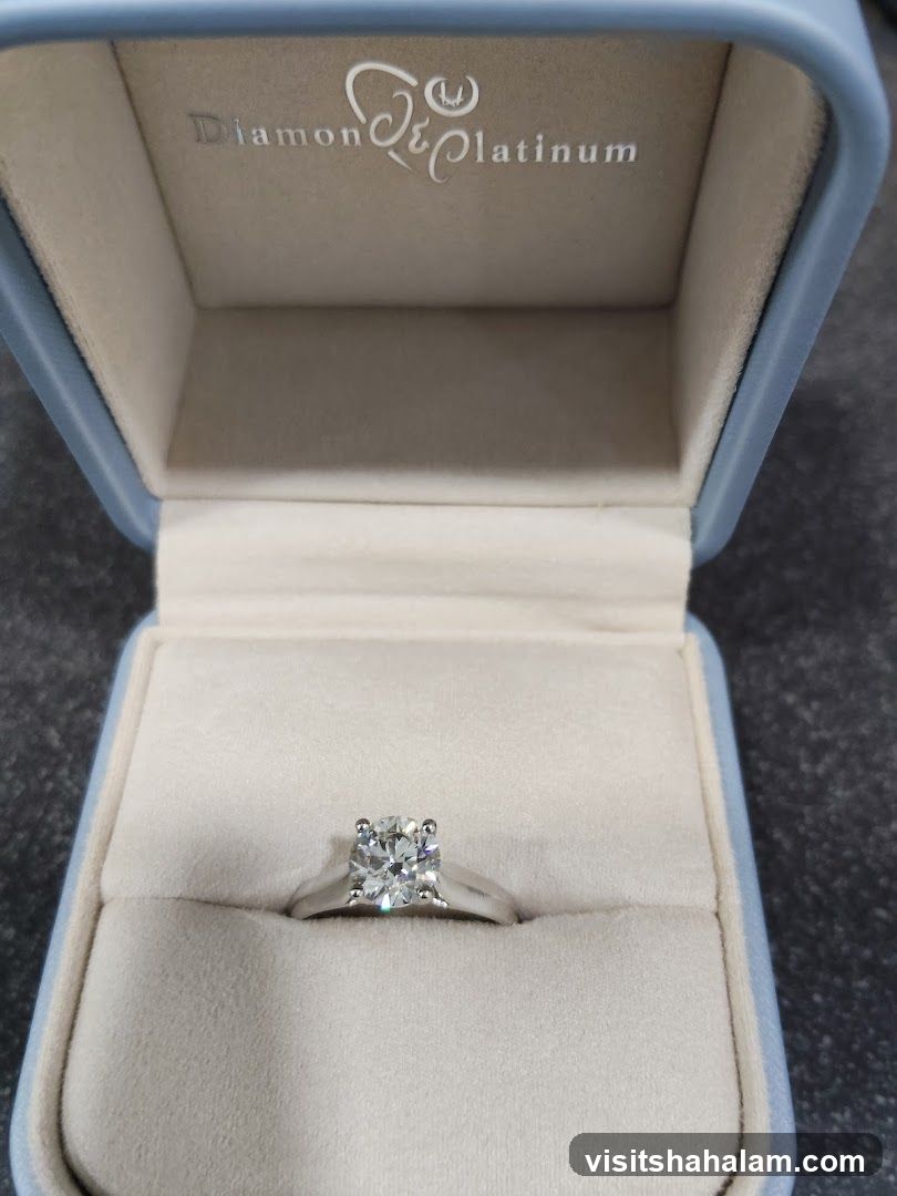 Diamond and Platinum Ring in Box