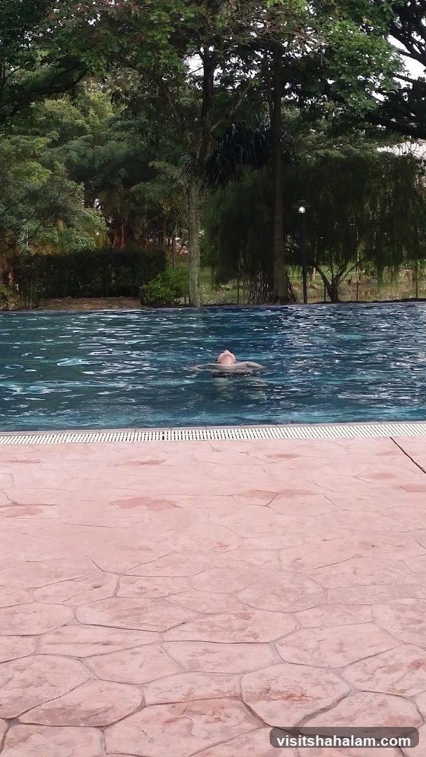 Person swimming in a pool