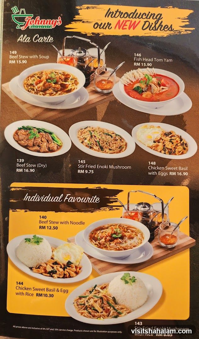 Johnny's Restaurants New Dishes