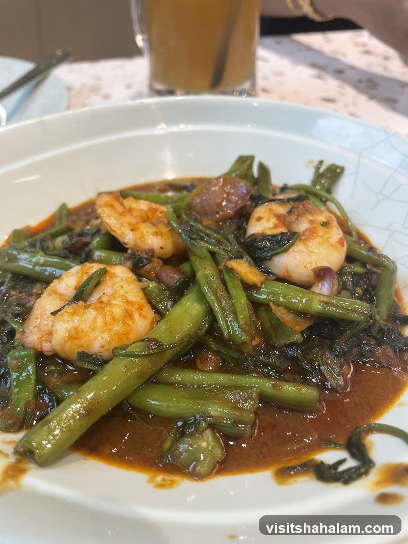 Stir-fried Water Spinach with Shrimp