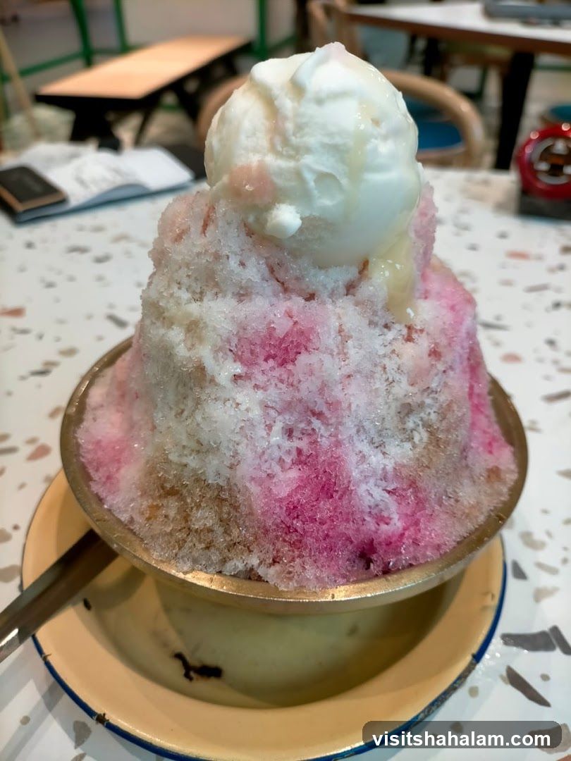 Shaved Ice Dessert with Ice Cream