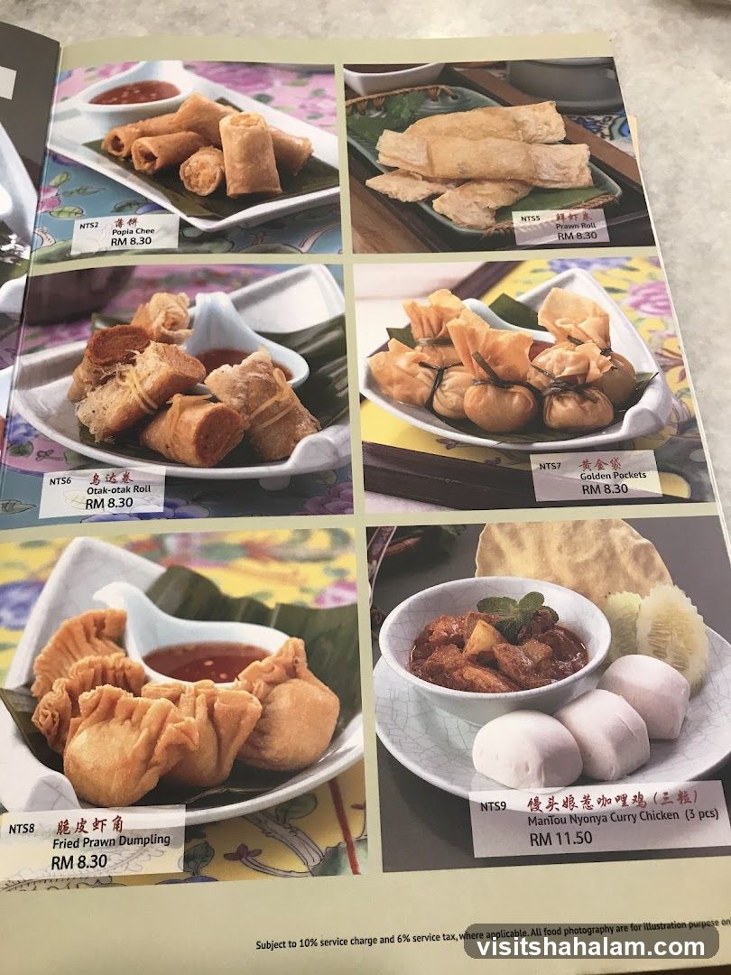 Menu Page with Appetizers