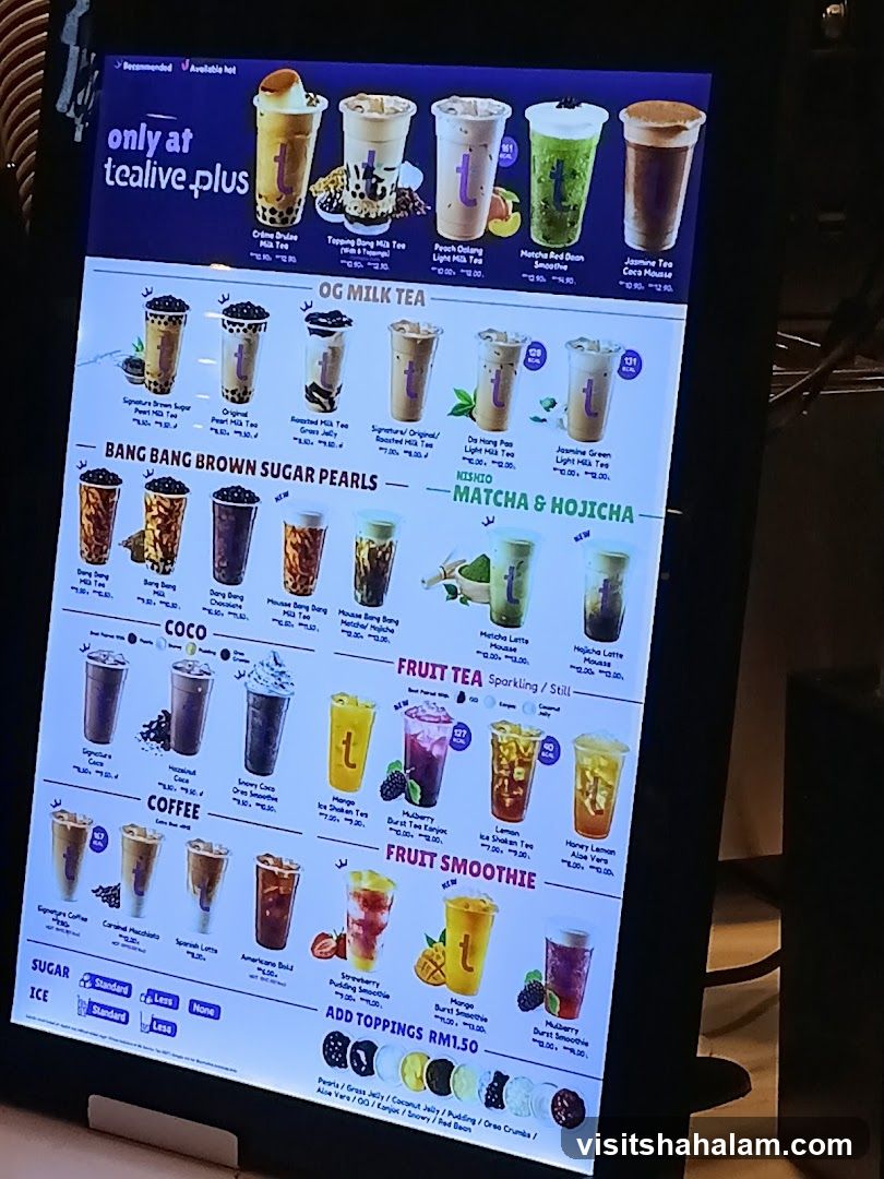 Tealive Menu