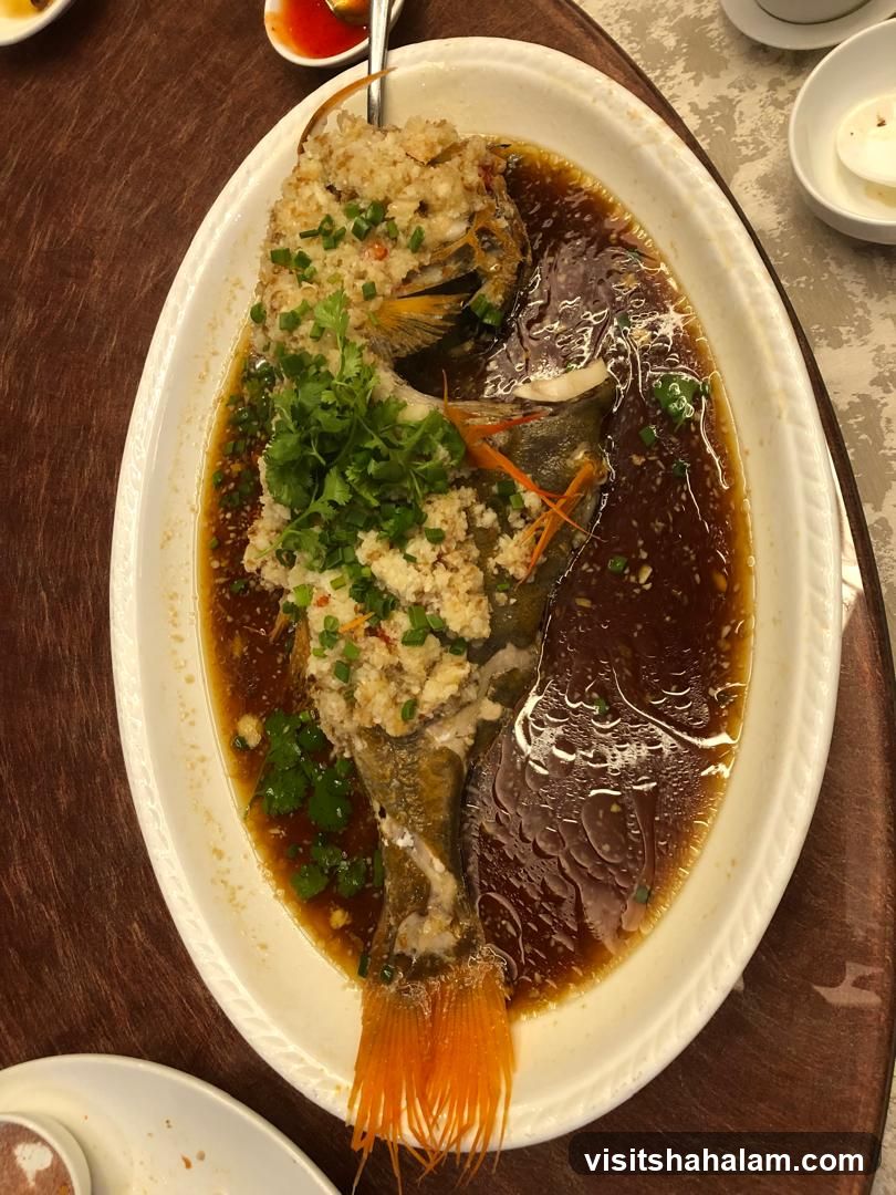 Steamed Fish with Garlic and Ginger