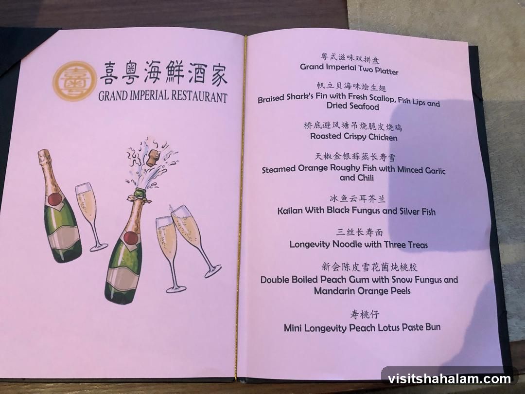 Grand Imperial Restaurant Menu