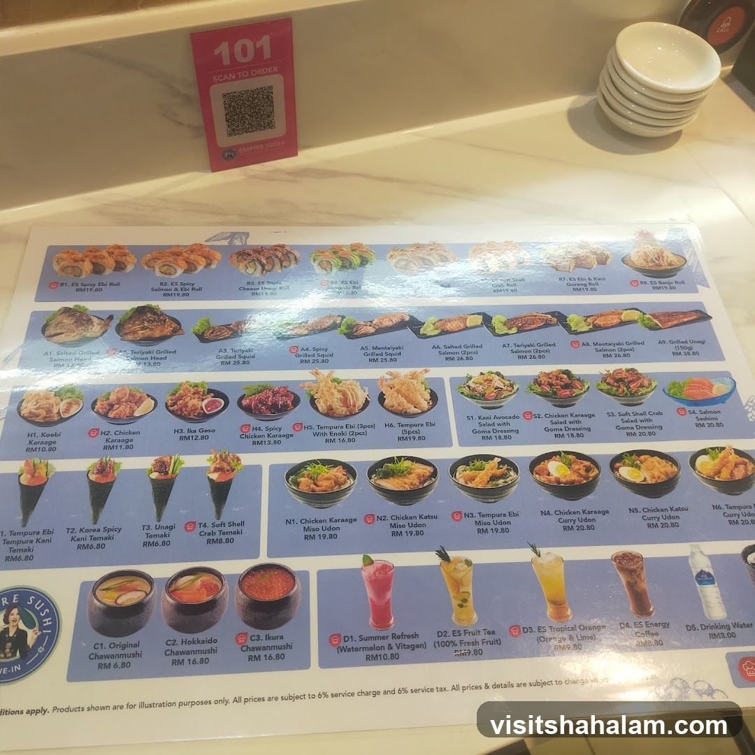 Empire Sushi Menu