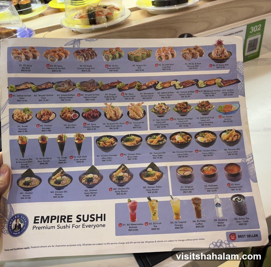 Empire Sushi Menu