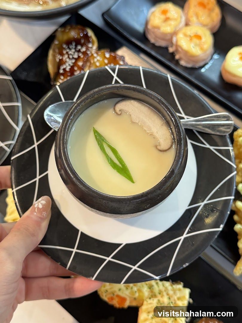 Steamed Custard with Mushroom and Scallion