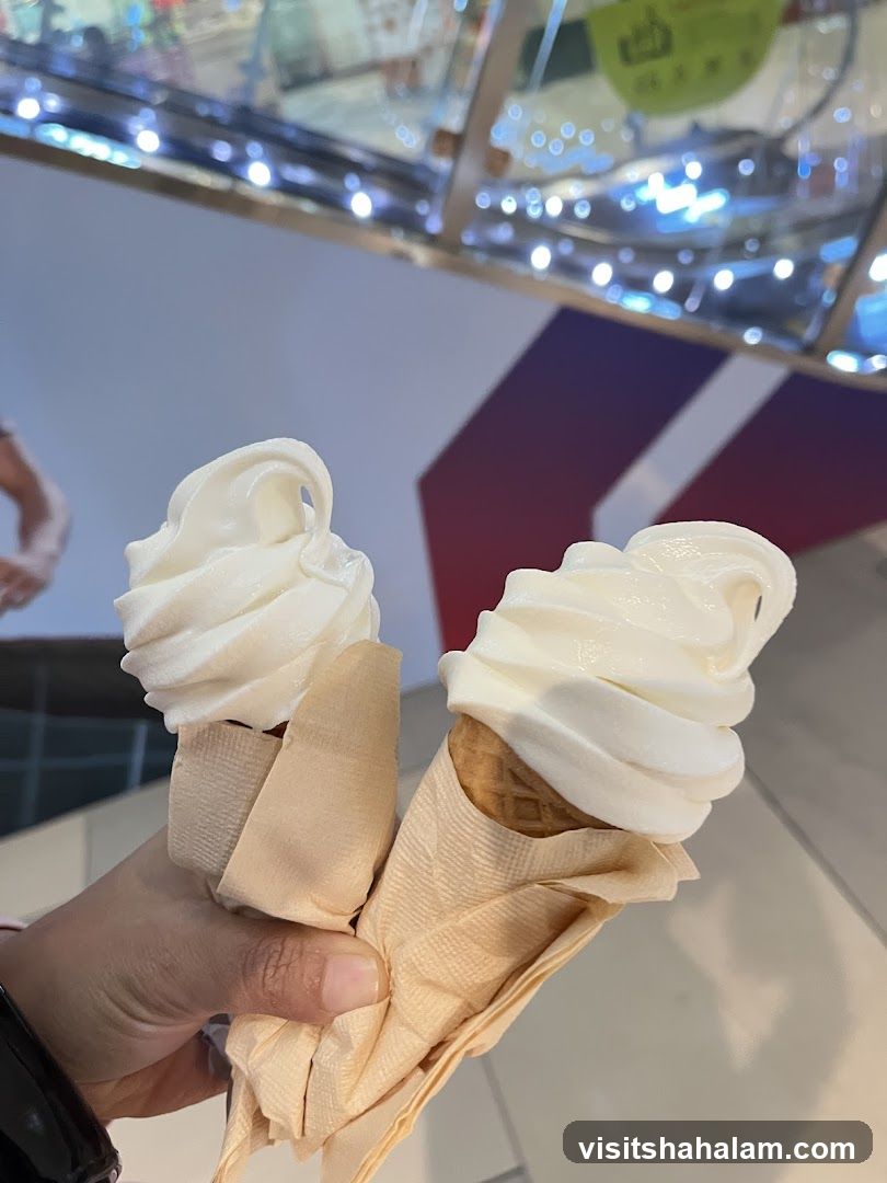 Two Soft Serve Ice Cream Cones