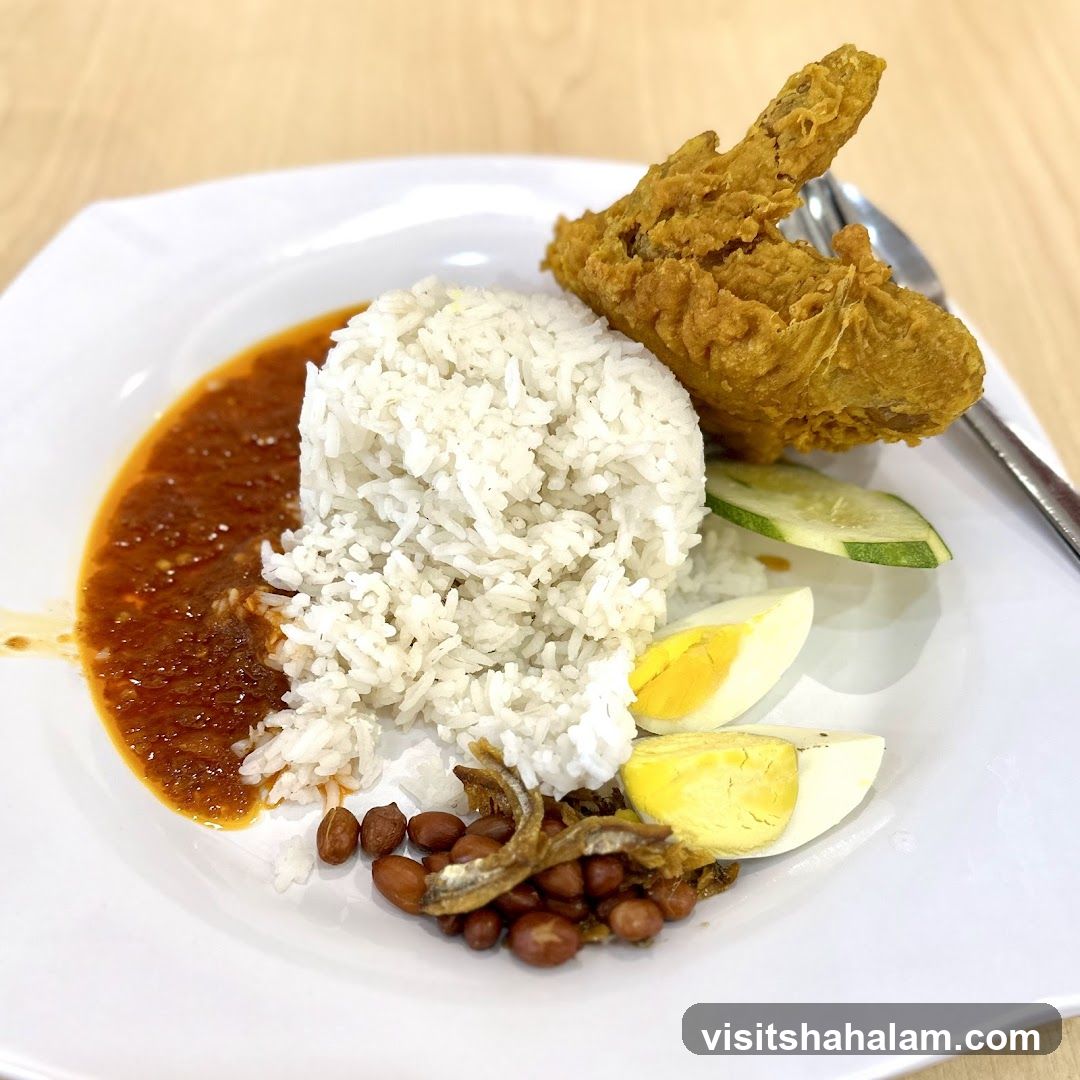 Nasi Lemak with Fried Chicken