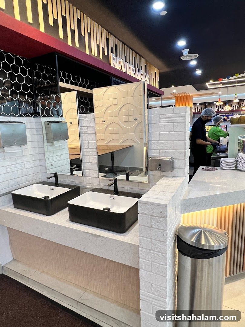 Restroom Sinks and Service Area