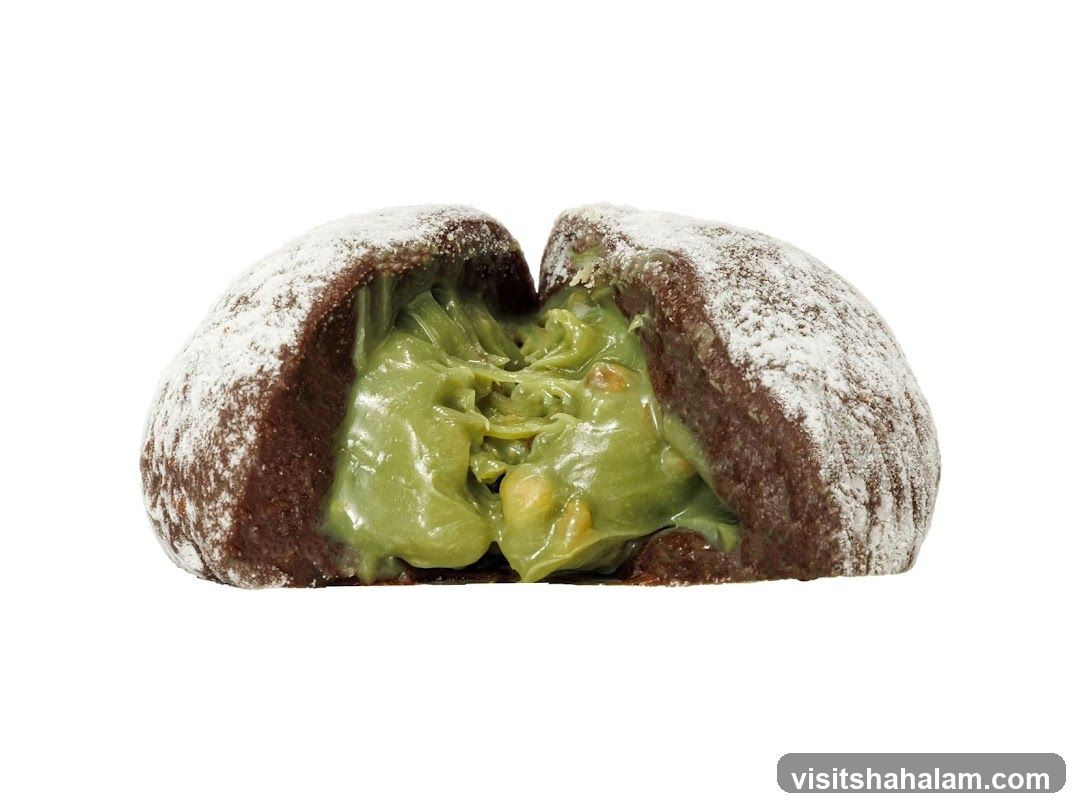Chocolate Mochi with Pistachio Filling
